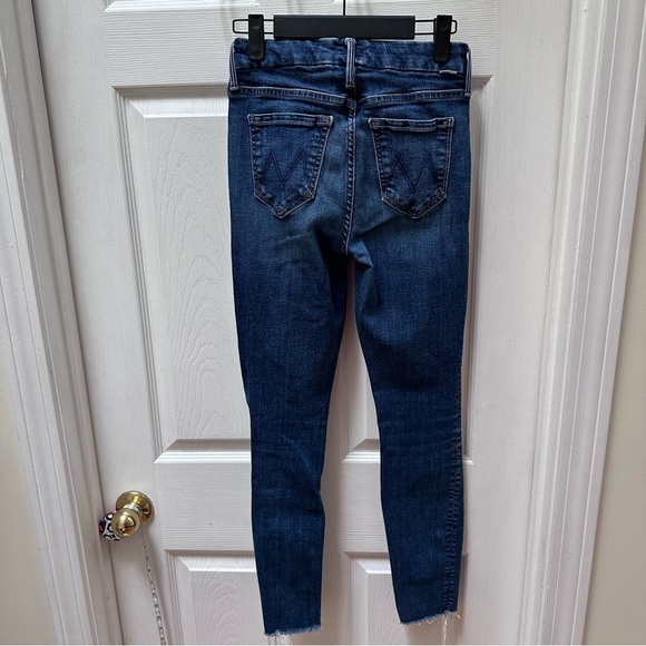 Mother the looker ankle fray high rise skinny jeans 24 blue - Picture 7 of 10